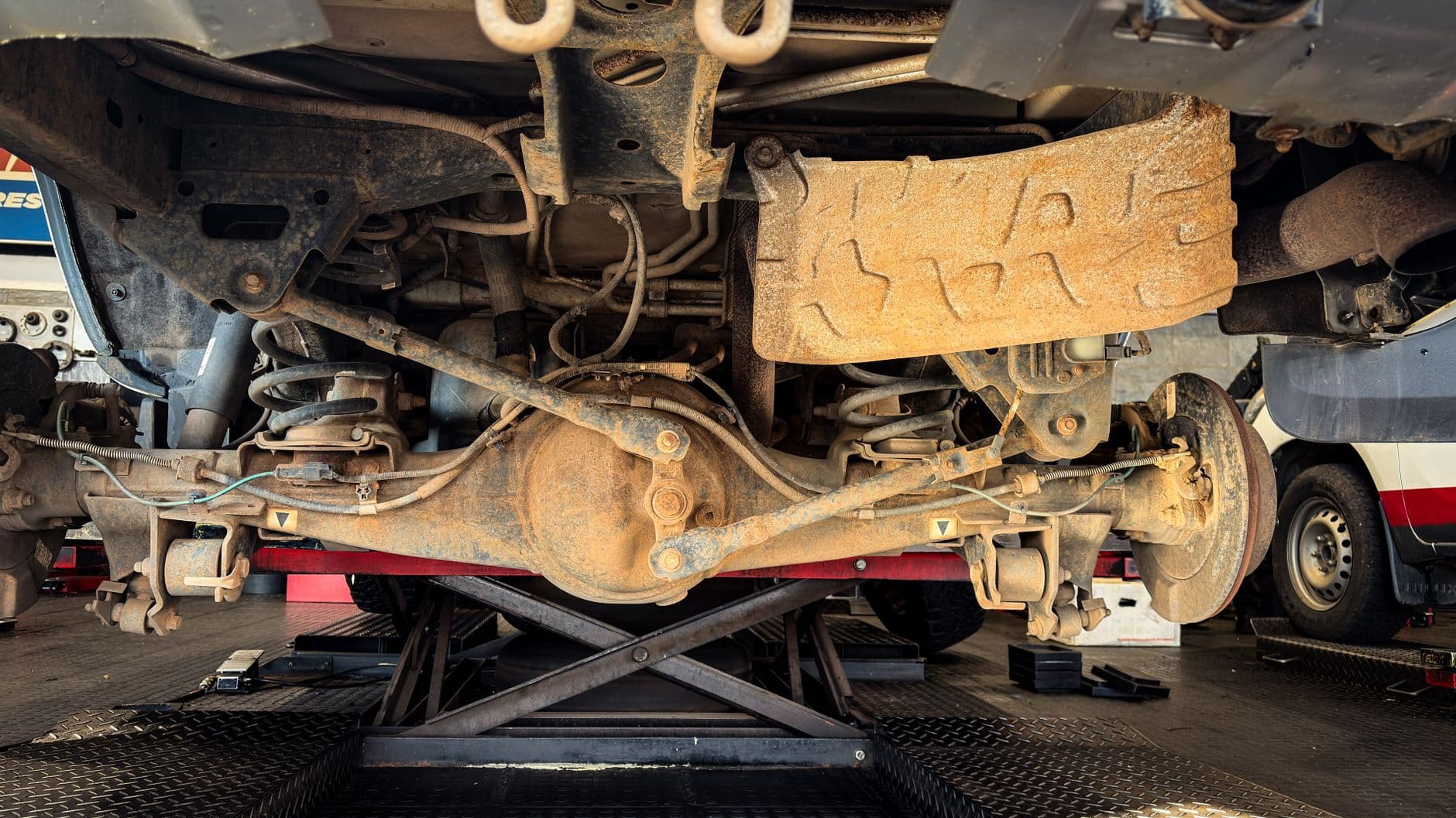 Roestvorming op het chassis van een camper